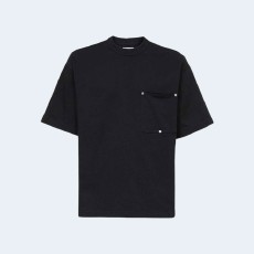 보테가 베네타 헤비 저지 리벳 포켓 티셔츠 블랙